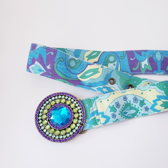 Vintage Blue Purple Colorful Belt - Picture 3 of 11